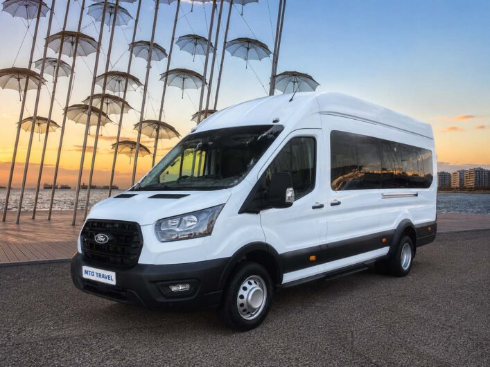 12-seat Mini Coach transfer vehicle — Coach class from the MTG Travel fleet in Thessaloniki