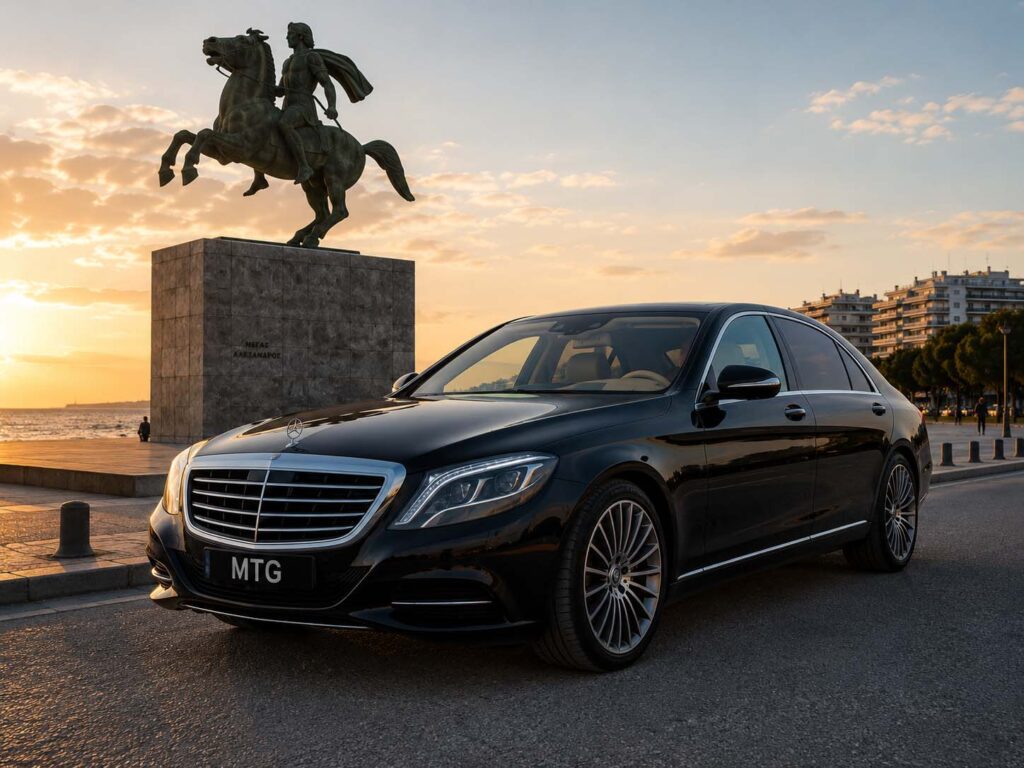 VIP luxury sedan transfer vehicle — top-tier Sedan class from the MTG Travel fleet in Thessaloniki